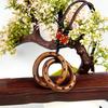 Longhu Mountain Lightning-Struck Jujube Wood Yin Yang Qiankun Pendant Necklace