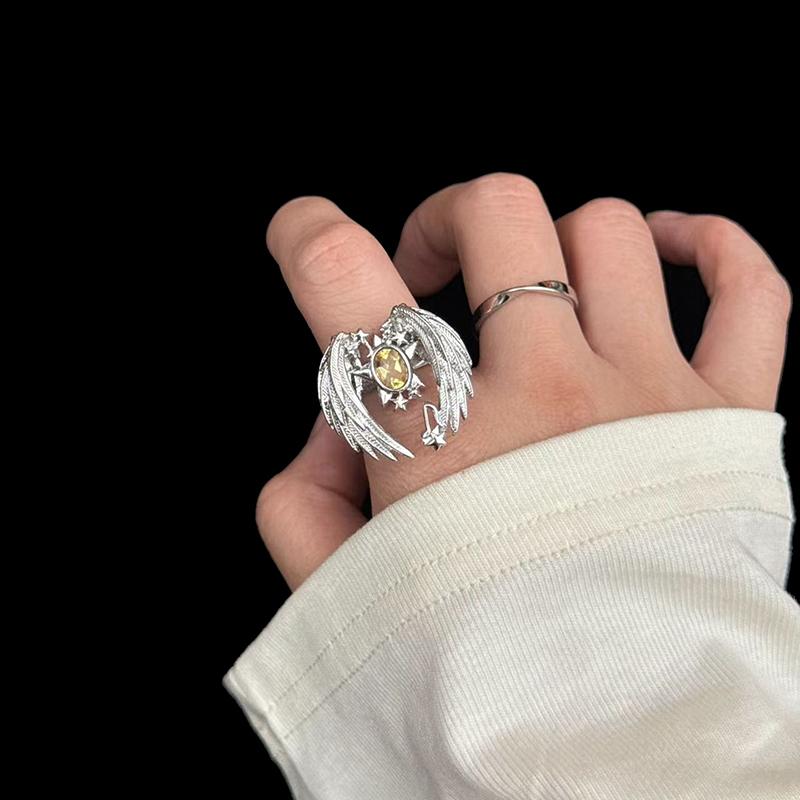 Vintage Exquisite Personality Unique Wings Open Ring For Women Jewelry Accessries Gifts
