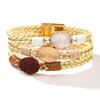 Bohemian Multi-Layer Braided Leather Bracelet with Natural Stone & Magnetic Clasp for Women Fashion Jewelry Gift
