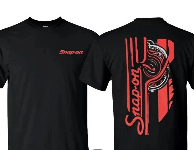 

44 Retro Black T-shirt, Snap On Flag Shirt 2 Sides, Gift For Racing Fan, Casual M