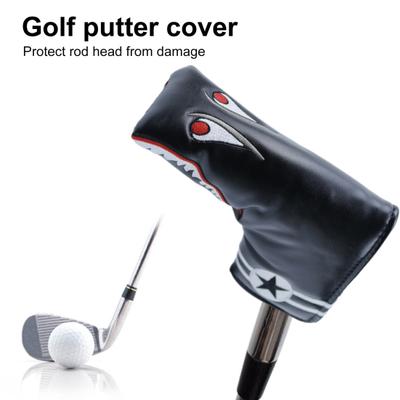 Golf Putter Cover Dustproof Velvet Lining Wear Resistant Exquisite Pattern Waterproof Faux Leather Golf Club Head Cover Golf Putter Protector