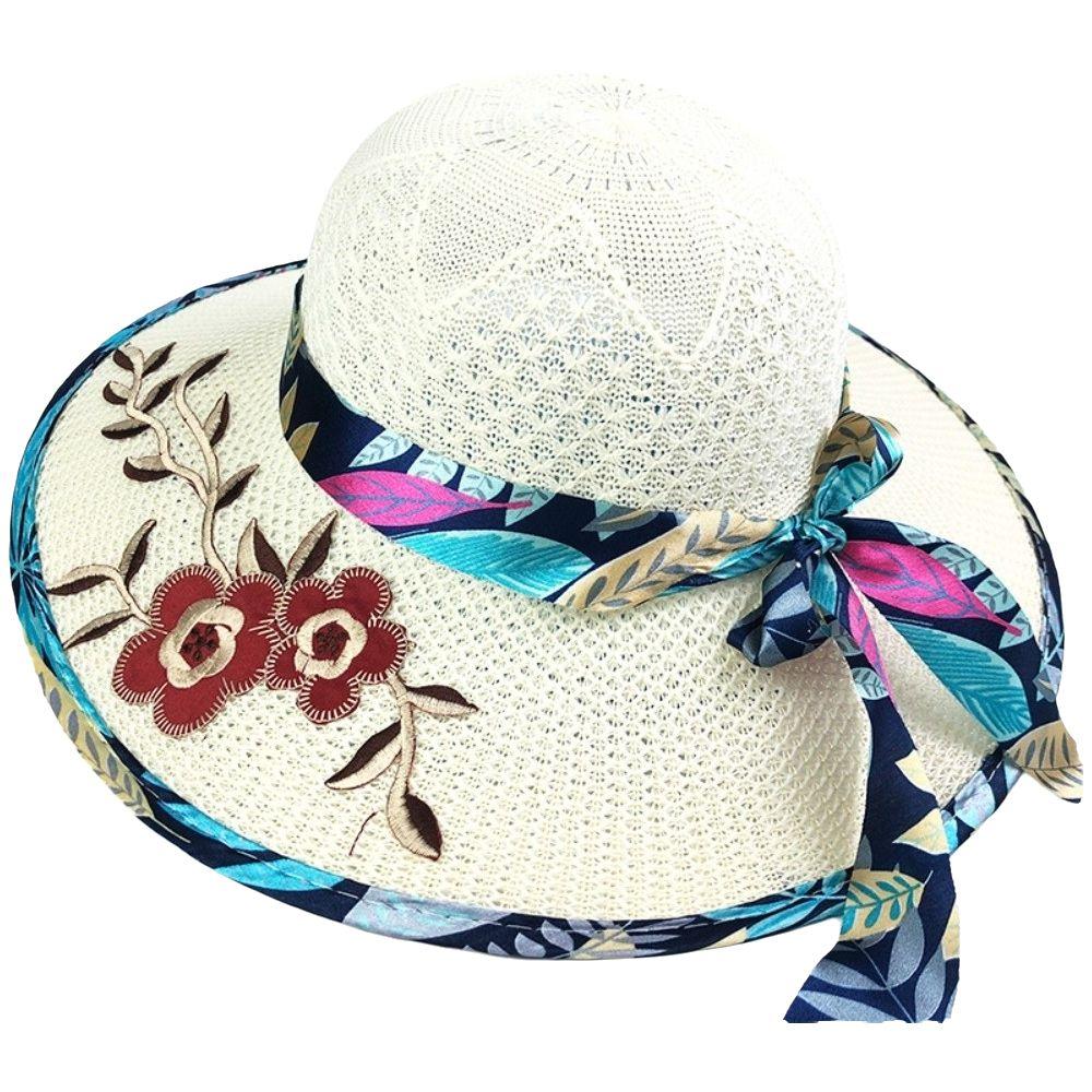 Foldable Straw Beach Cap Wide Brim Panama Hat New Sun Protection Hat  Women Summer