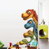 Cartoon Dinosaur Door Sticker 3D Animals Decor Self-Adhesive for Kids Room Creative Wall Decoration