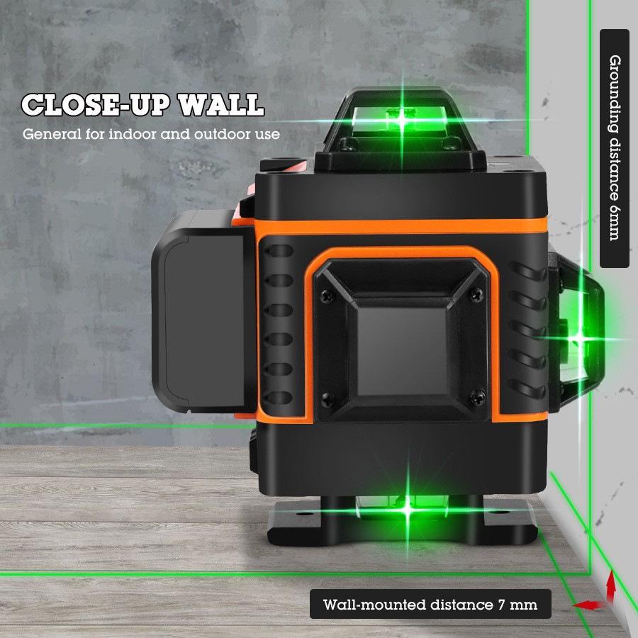 Nível a Laser Verde de Alta Precisão com 16 Linhas para Uso Interno e Externo
