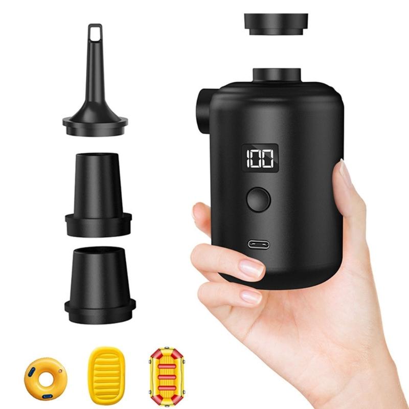 Double Motor Outdoor Air Pumps Compacts Light Weight Camping Light Hook For Inflatable Mattress Pool Rafts