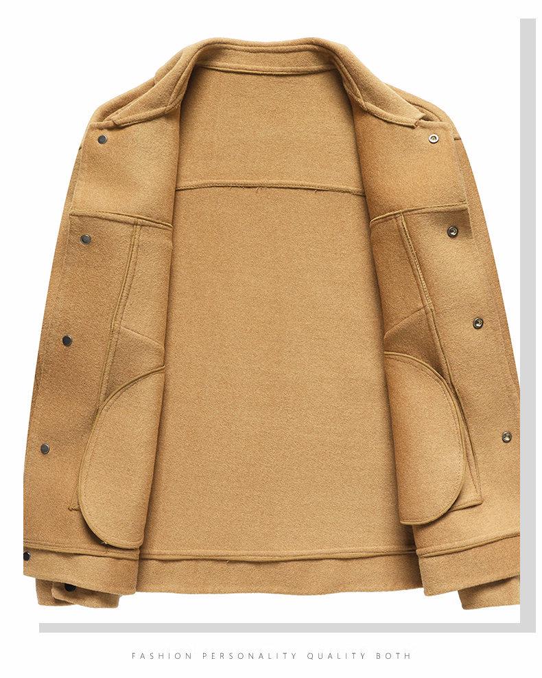 Men's Double-Sided Wool Twill Jacket - Casual Lapel Style for All Ages