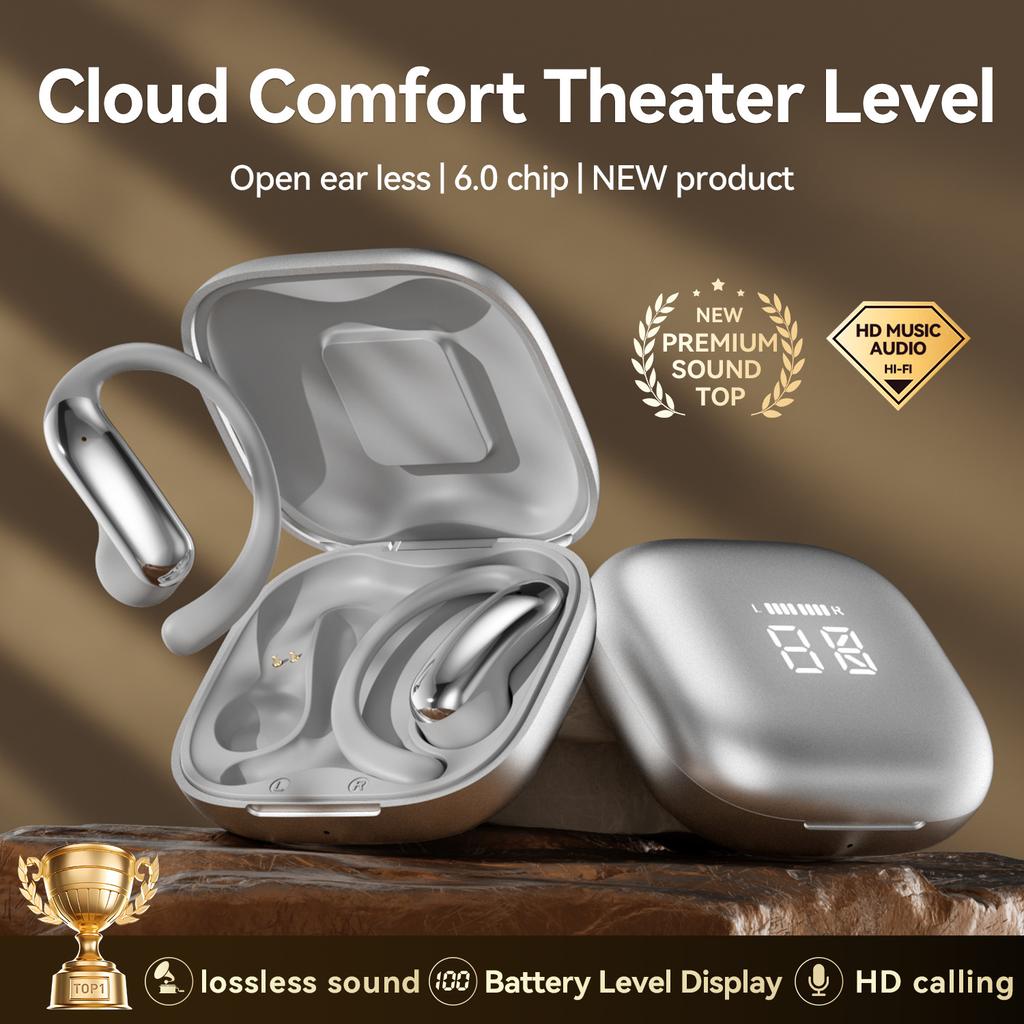 Wireless Smart Translator Open-Ear Earbuds, Bluetooth 6.0, Low Latency, HiFi, Long Play
