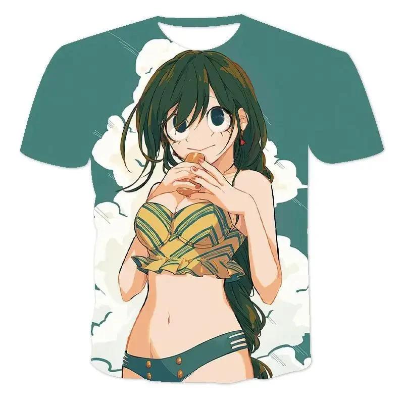 3D My Hero Academia Anime Character Graphic Printed Casual Short Sleeved Men's T-shirts - Medium Stretch Polyester Fabric Summer Relaxed Fit Clothing