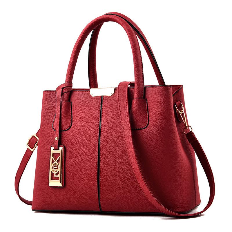 Borsa da donna semplice borsa a spalla borsa a mano in pelle PU grande capacità borsa a tracolla borsa da lista cablata