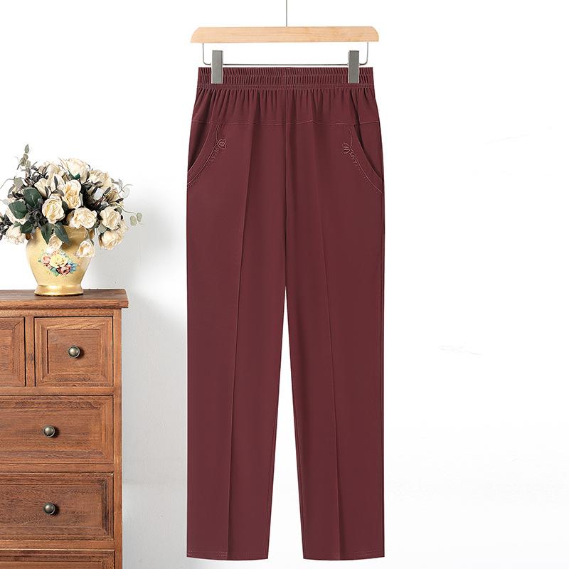 Mamas Sommerhosen Gerades Bein Lässig Locker Cropped Hosen Hosen für Frauen mittleren und höheren Alters