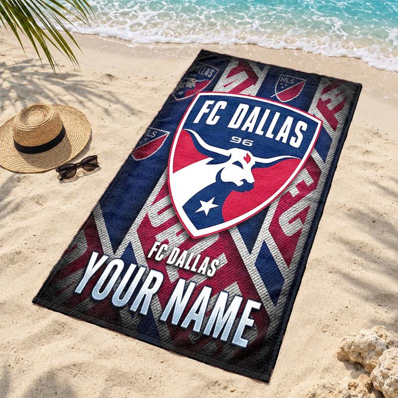 FC Dallas Custom Name Beach Towels Also Serve As Bath Towels Summer Essential a Musthave for the Outdoors the Beach and the Pool