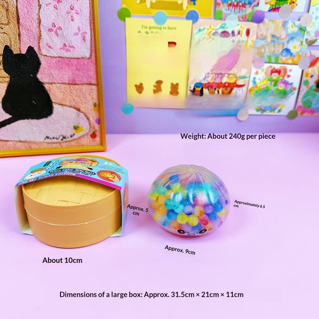 Colorful Bubble Dumpling Squeeze With Steamer Soft Tpr Dough Ball Decompression Fidget Toy Funny Creative Bun Gift