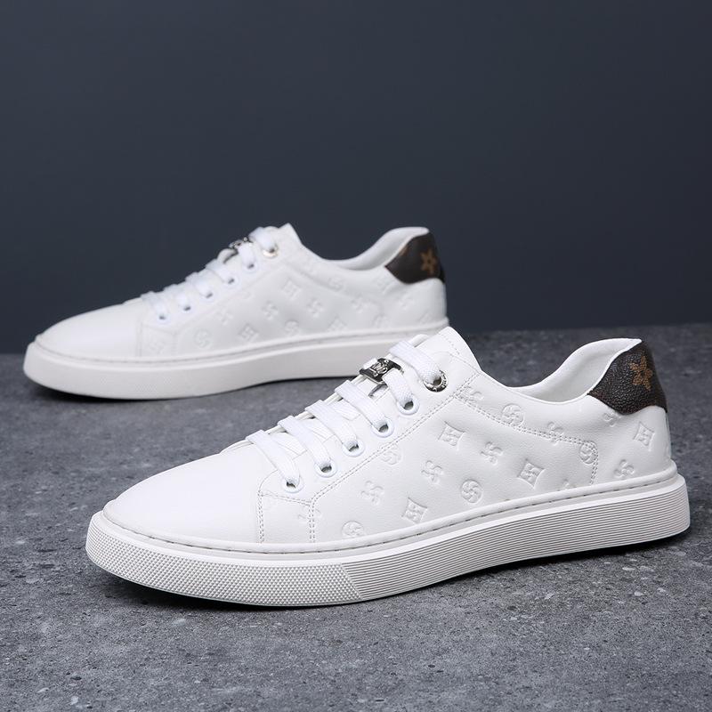 Fashion Brand Mens Casual Shoes Flat Black White Shoes Breathable Soft Male Footwear