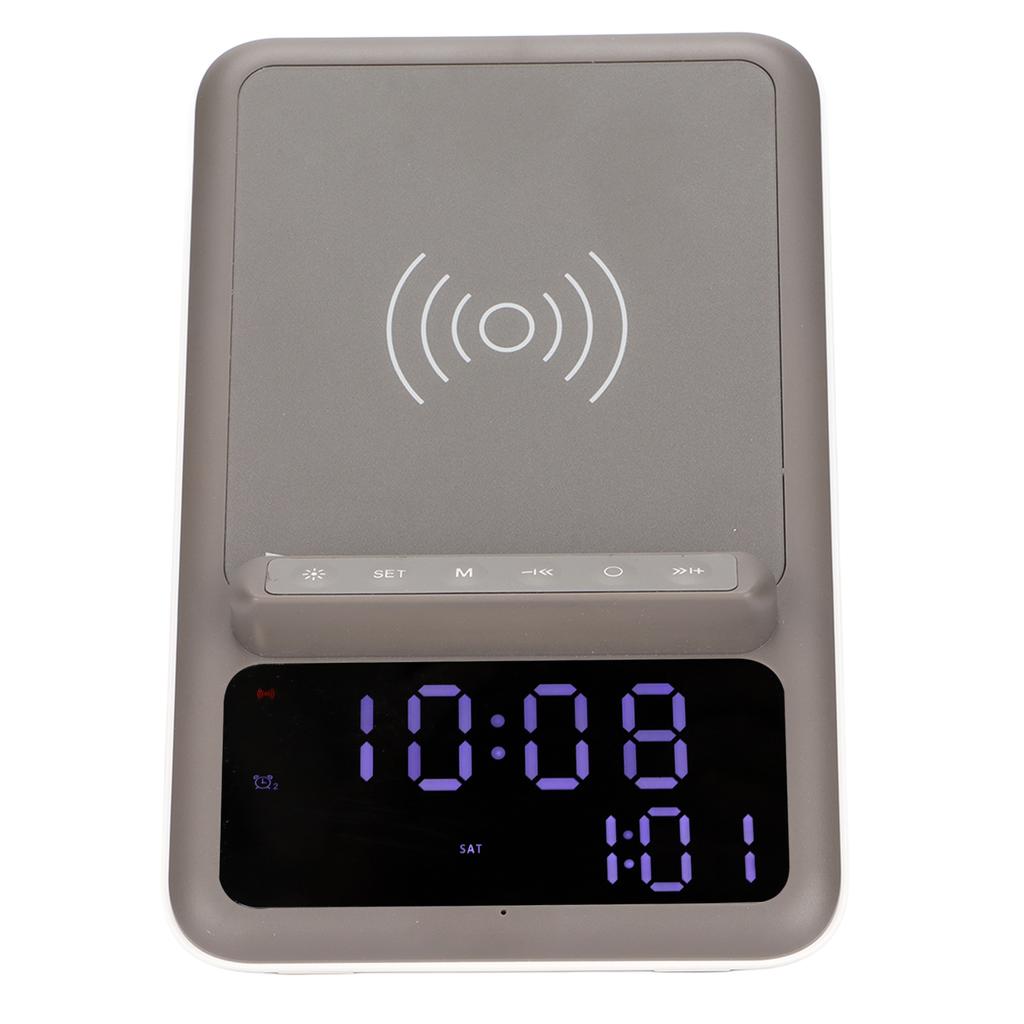 Alarm Clock Charger Fast Multi Functional Bluetooth Speaker Clock with Wireless Charging Function for Mobile Phones
