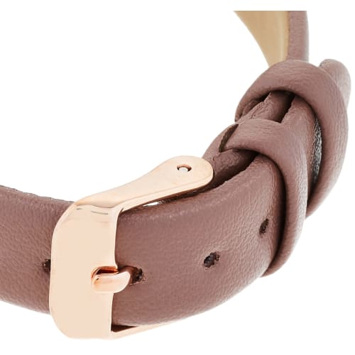 Fieldwork Women's Analog Watch, Ripia, Pink Gold with Floral Pattern and Leather Strap, Brown, GY045-4