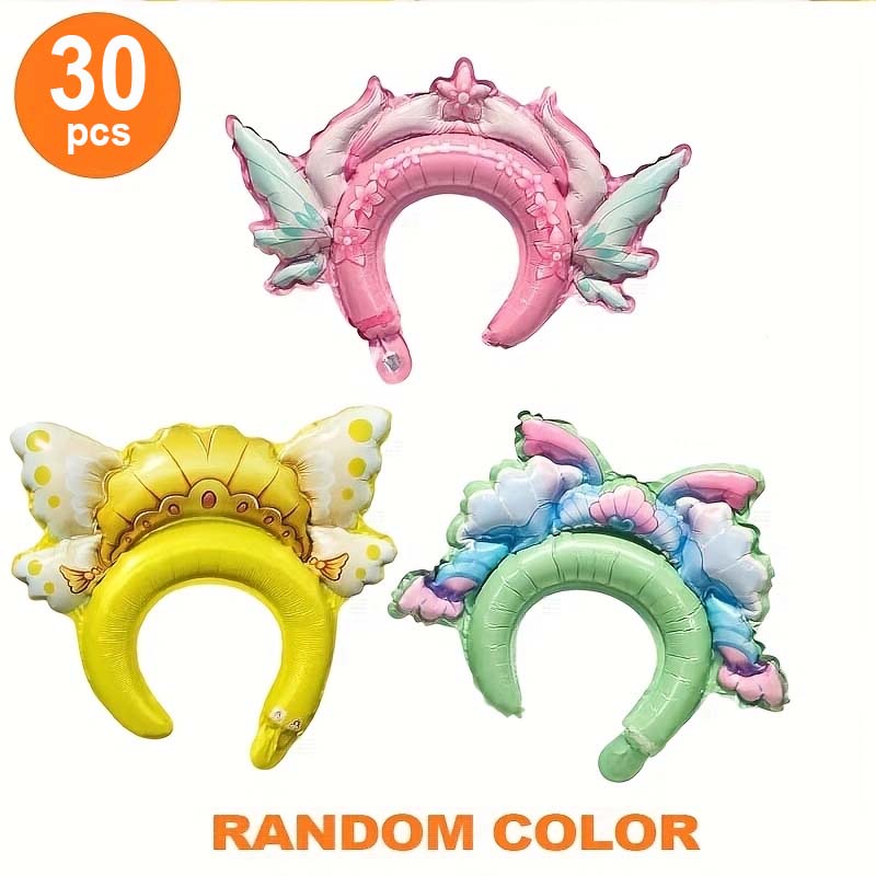 

30 Little Magic Fairy Hair Hoop Balloons, 17.72 inches long, gorgeous and colorful, suitable for play, perfect party balloons Other&17.72inch