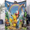 AnimePikachuThemed Soft Flannel Blanket For Office Travel Comfort Leisure Camp Multifunctional Universal Blanket Fan Gift