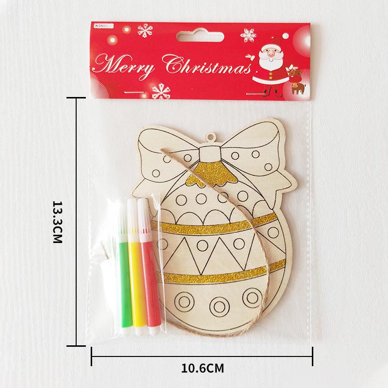 Christmas DIY Cartoon Wooden Easel: Creative Colorful Doodle Board Hanging Decoration