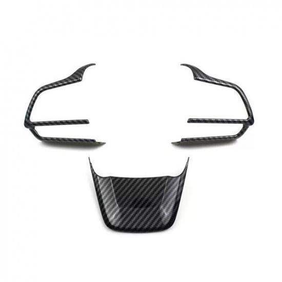 For Toyota Grand Highlander 2024 Carbon Fiber Steering Wheel Switch Trims 3pcs