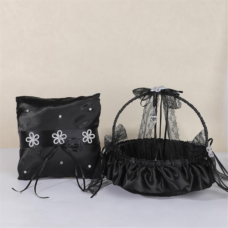 Elegant French Wedding RingsHolder Basket For Party Of Washable Cloth