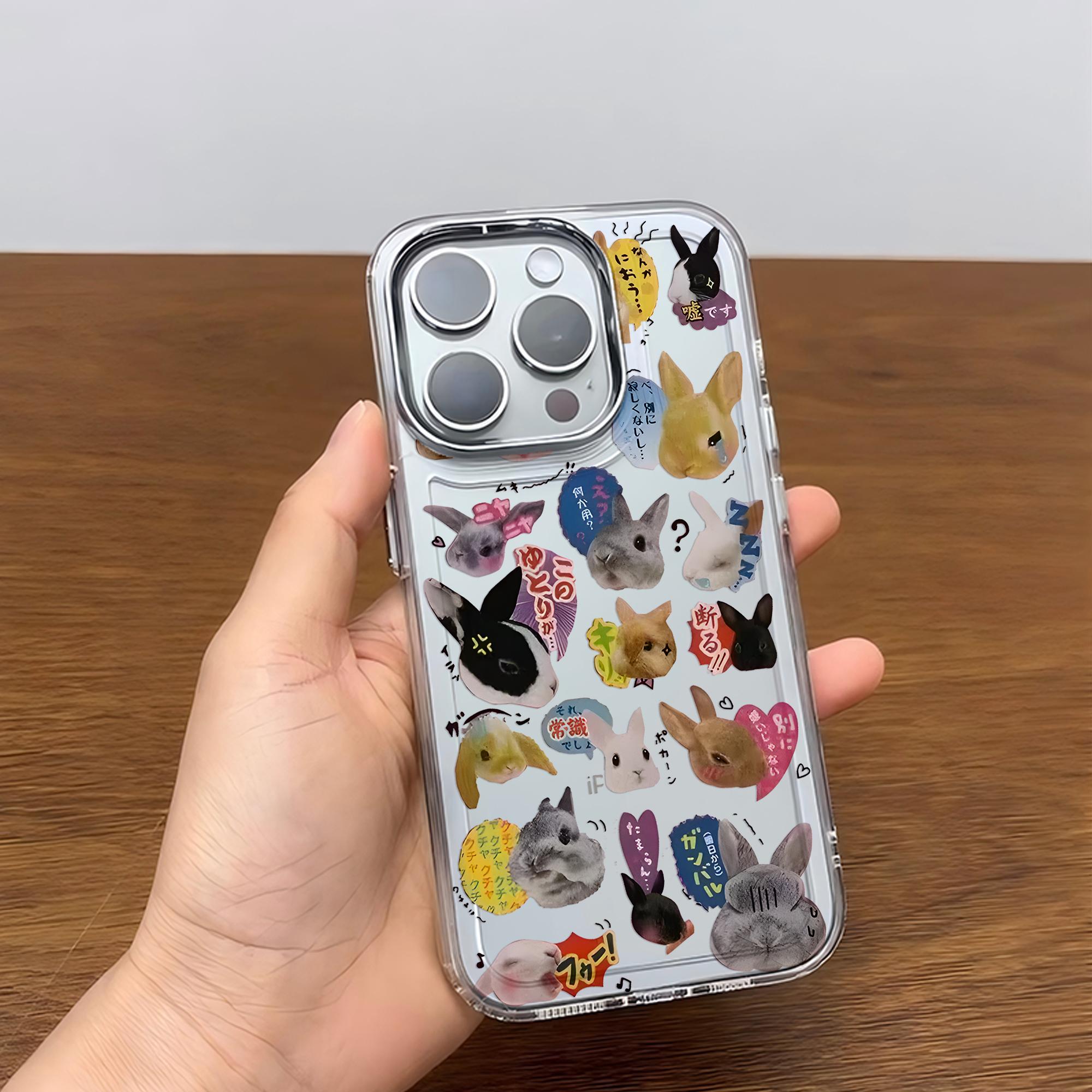 

luxury Clmj Cute Bunny Cat Dog Phone Case for Samsung Galaxy S25 S24 S23 S22 S21 Note20 Ultra Edge Plus 4G 5G Transparent Cover Samsung S21 Plus 5G