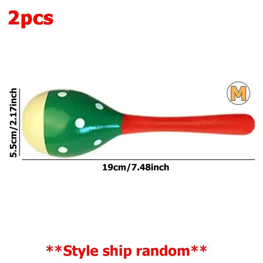 11/19cm Wooden Maraca Sounding Sand Hammer Classical Orff Musical Instrument Toys Ensemble Background Sound Producing Instrument