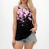 Damen-Tanktops 2025, lockere Passform, hoher Halsausschnitt, Sommertop, elegante, lässige ärmellose Shirts mit Tasche