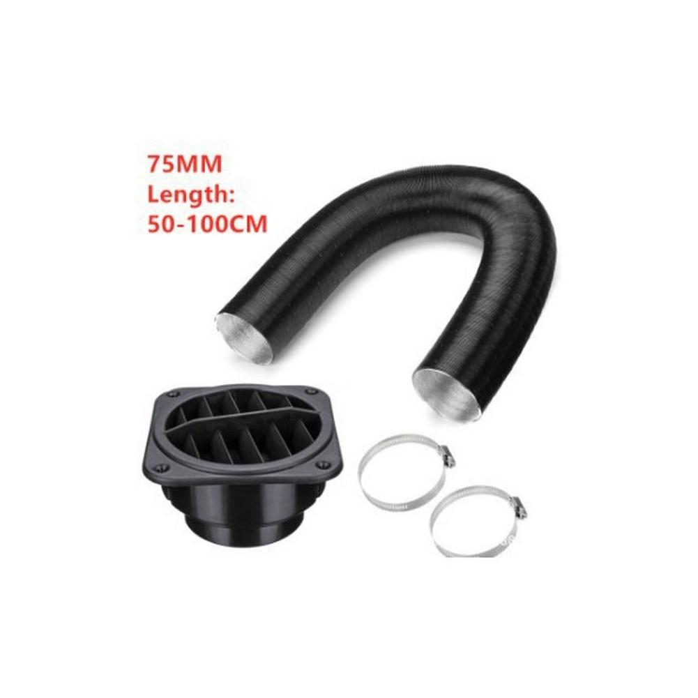 Vehicle Heating System Air Outlet Deflector 60mm with Two Flexible Ducts and T Tee Connector for Stationary Use