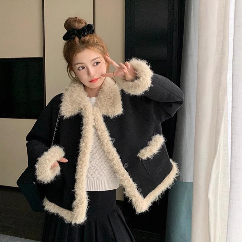 2023 Winter Women's Retro Lambswool & Cotton-Padded Jacket