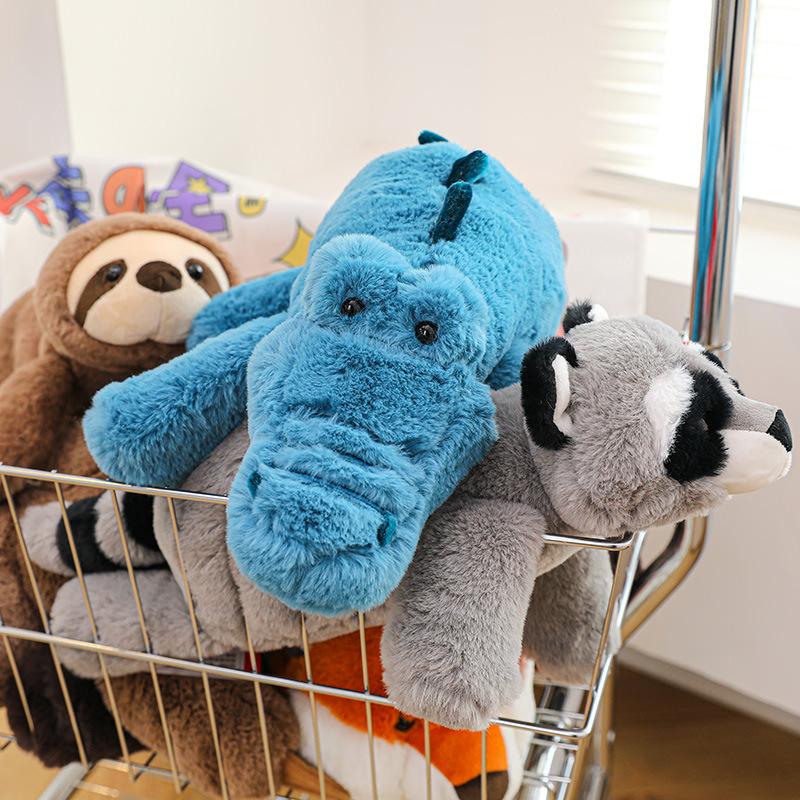 Dinosaur Plush Toy Lying Down Animal Doll Soft Sloth Raccoon Fox Rag Doll Gift Female