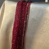 5String, Facet Natural Stone Spinel Beads, Fashion Wine Red Loose Spacer Beads, 2mm, 3mm for DIY Necklace, Bracelet, Anklet Accessories Crafts 38cm