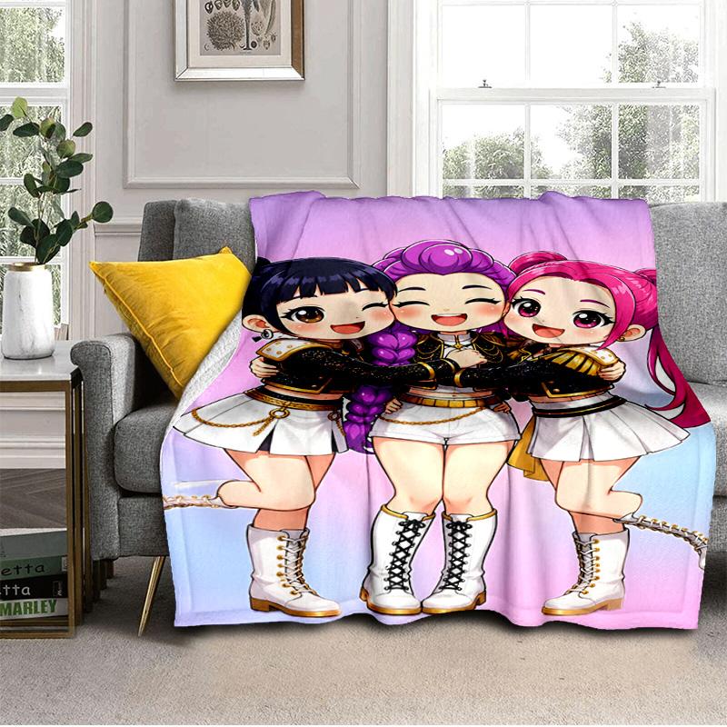 Kpop Demon Hunters: Starlight Adventure Blanket Suitable for Sofas, Beds, Offices, And Camping - Perfect Gift for Halloween Christmas