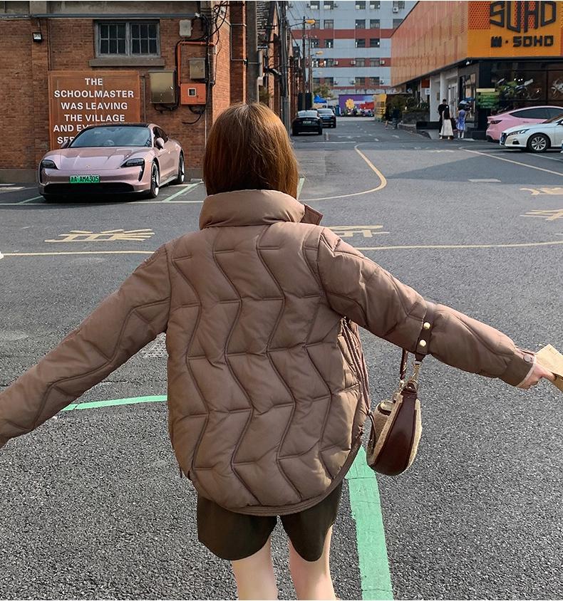 Women’s Short Stand Collar Windproof Thin Slim Winter Jacket
