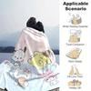 1pc, Sanrio Adorable Characters Home Decor Flannel Blanket, Perfect Gift for Bedroom, Living Room, Travel, Camping, Car, Beach, Office Nap. Ideal Sofa