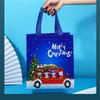 1/4/5PCS Christmas Handbag Thickened Non-woven Fabric Printed Cute Cartoon Santa Claus Snowman Sturdy Waterproof Packaging Bag