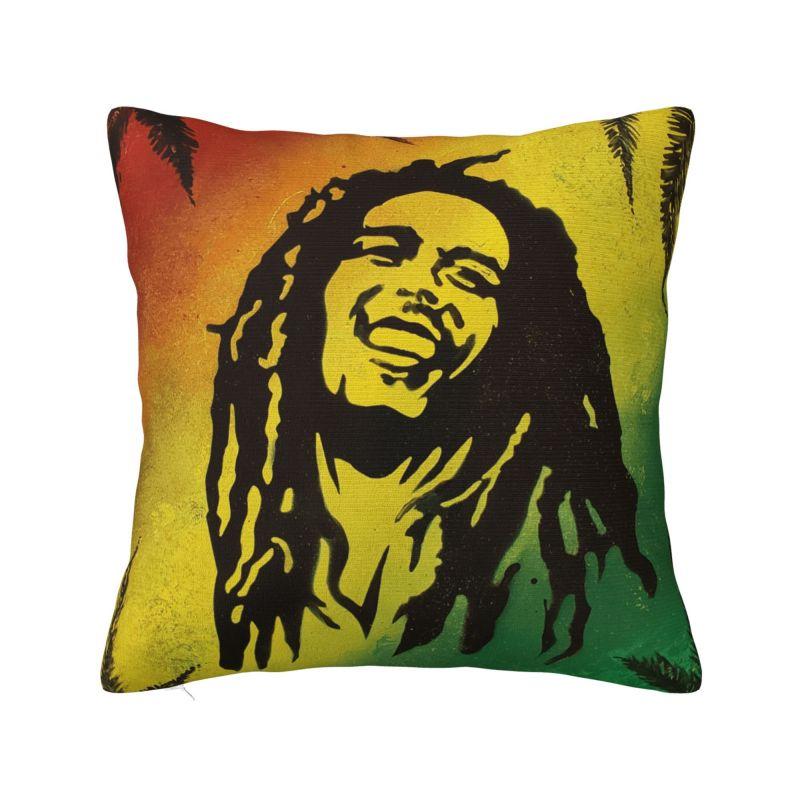 Fashion Jamaica Reggae Rock Bob Marley Cushion Cover xcm Soft Pillow Case for Sofa Square Pillowcase Home Decor