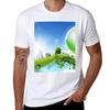 Frutiger Aero Global Nature City Tshirt Plus Size Loose Short Sleeve Top