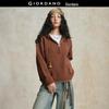 Giordano Women's Color-block Half-Zip Hooded Knit Sweater