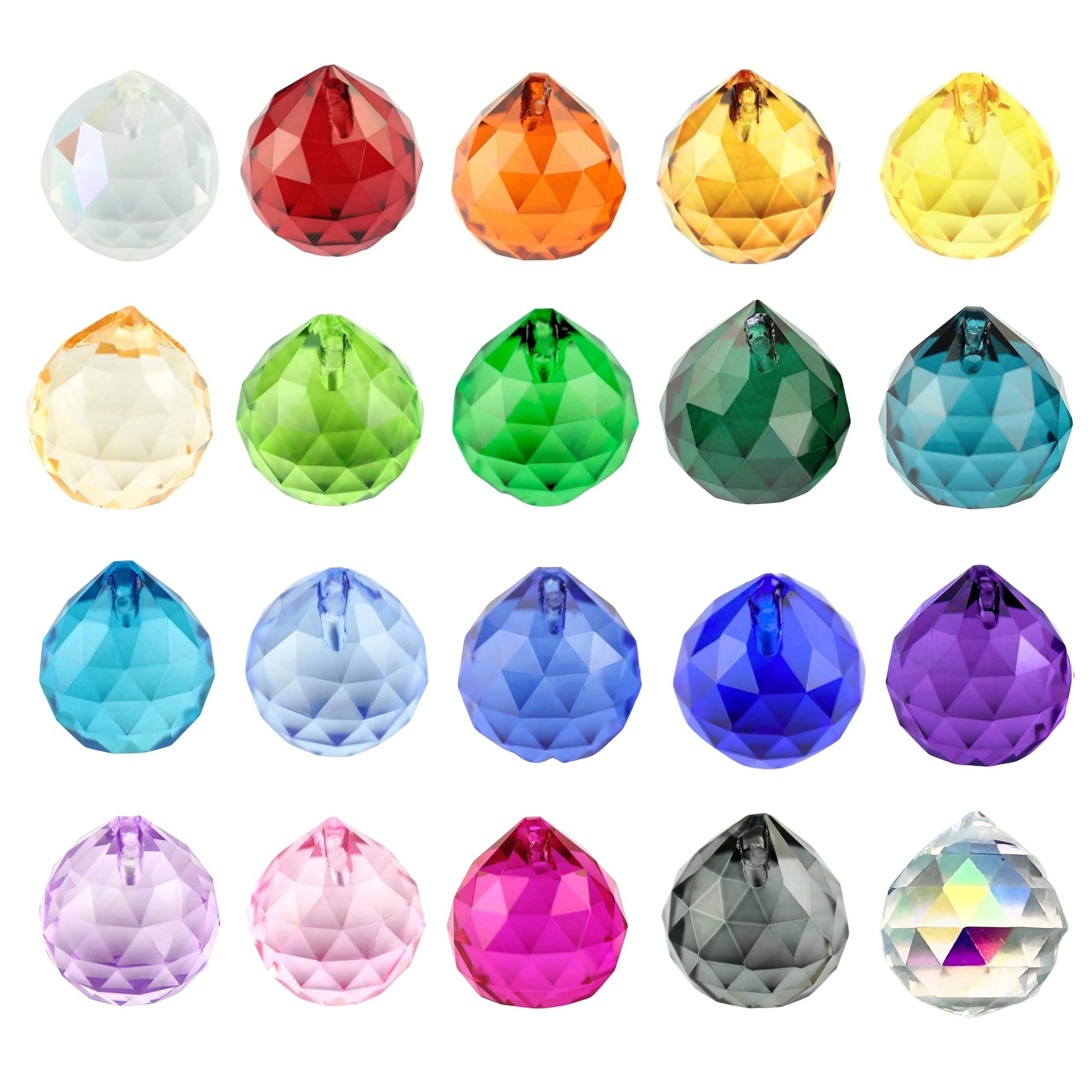 

Восточный лист Ловец солнца Детали Хрустальные детали Капля Призма Разноцветный с отверстиями (20, 20 цветов, 15 мм)