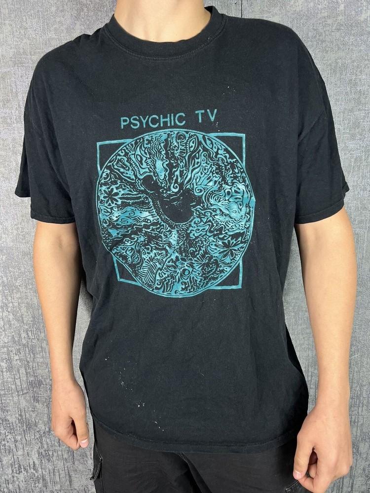 New  Psychic Tv Band Black Color 100% Cotton Full Size T-shirt Unisex T-Shirt L