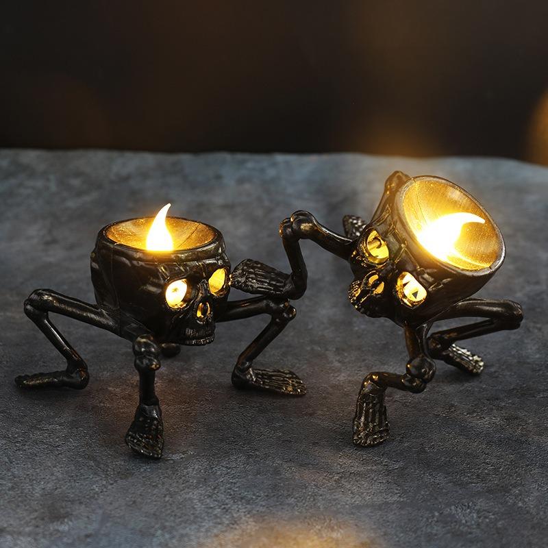 New Halloween Skeleton Hand Night Light - Skull Decor Candle Lamp for Home Atmosphere Decoration and Party Props Creative