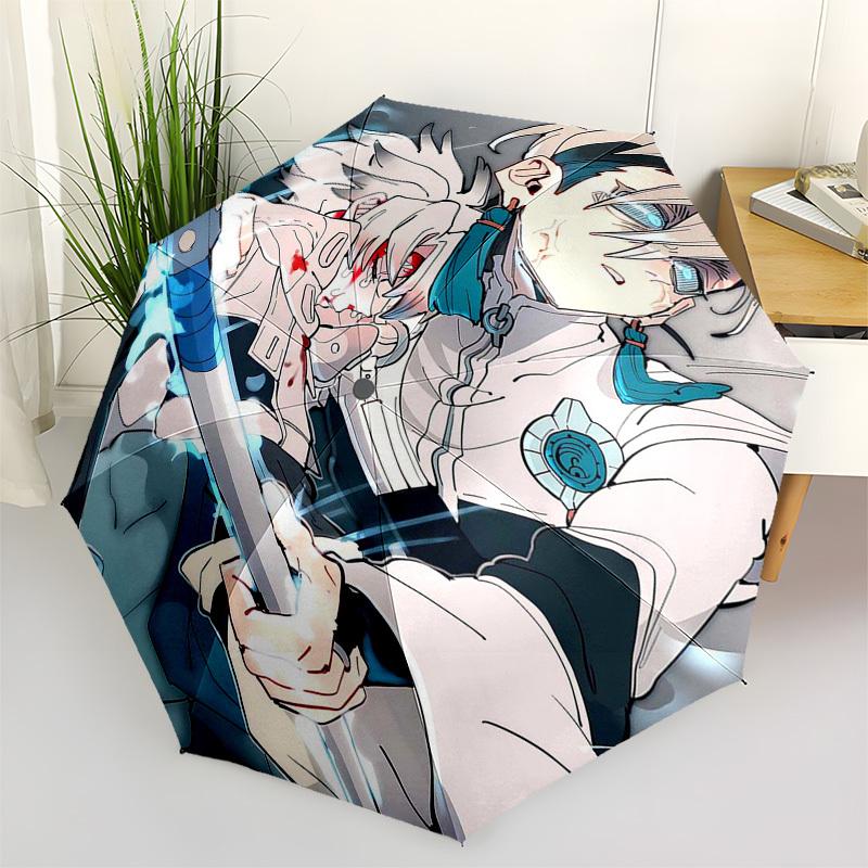 

1pc Outdoor Umbrella with Anime Character Design - Automatic Opening/Closing, Portable 3-Fold Design, 8-Bone Iron Frame - Perfect Gift for Fans,