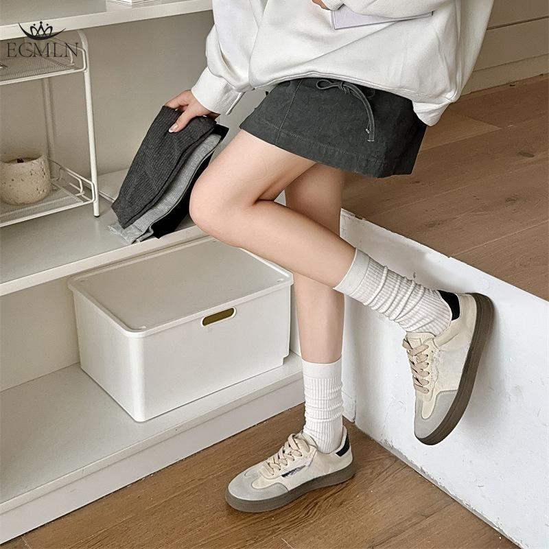 Women's Mid Tube Socks Ancora Red Color Casual Cotton Socks New Trendy Striped Design Socks for Women