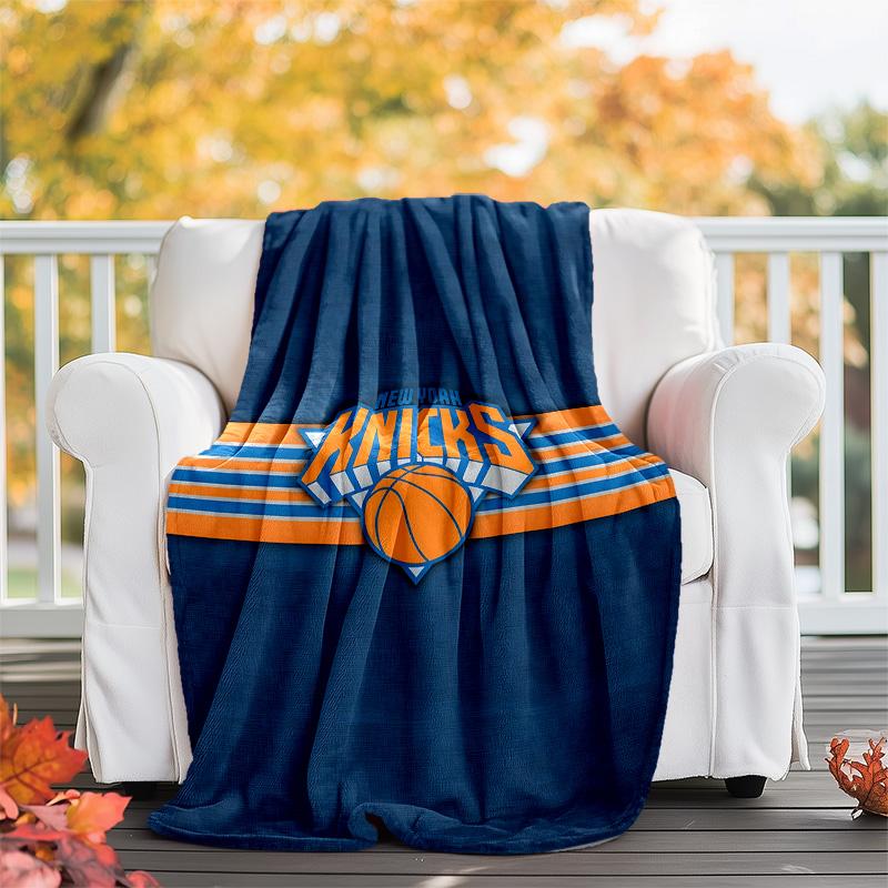 1 Stück New York Knicks Thema Decke - Digitaldruck, Polyester, Gemütlich für alle Jahreszeiten, Perfekt für draußen und Reisen