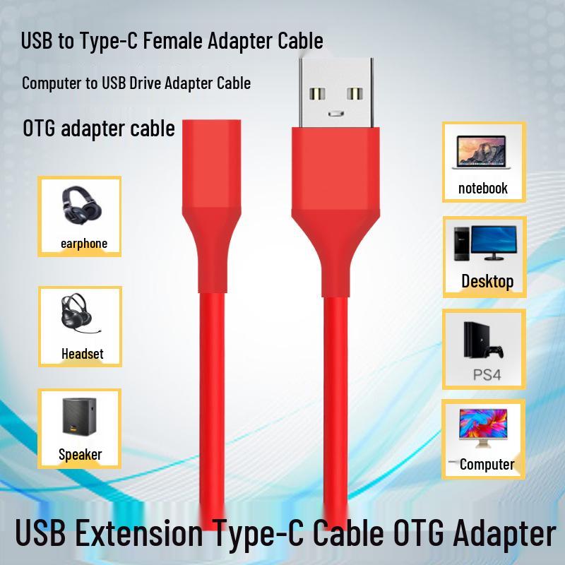 Type-C Female to USB Male OTG Adapter Cable for Phones & Tablets