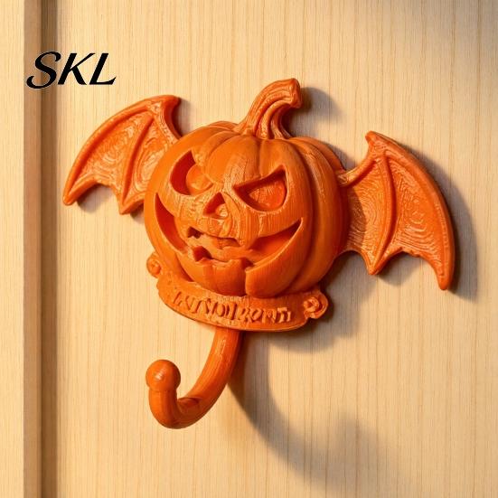 Multi-color Halloween Hooks Devil Pumpkin Bat Wall Hook, No-Drill Adhesive Hook for Keys Small Pendant Hanger Bags, Strong Sticky Damage-Free