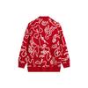 Li Ning Cny Wanshi Qingsong Serie Markenlogo Muster Gestrickter V-Ausschnitt Langarm Strickpullover Unisex Pullover Achatrot AMBU245-1