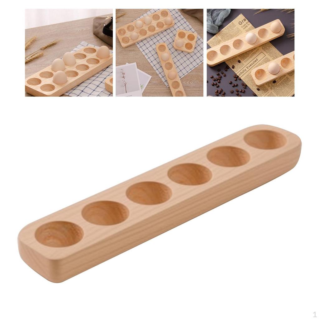 Wooden Egg Holder to Clean Decor Decorative Rustic Rack Organizer for Restaurant Tabletop Home