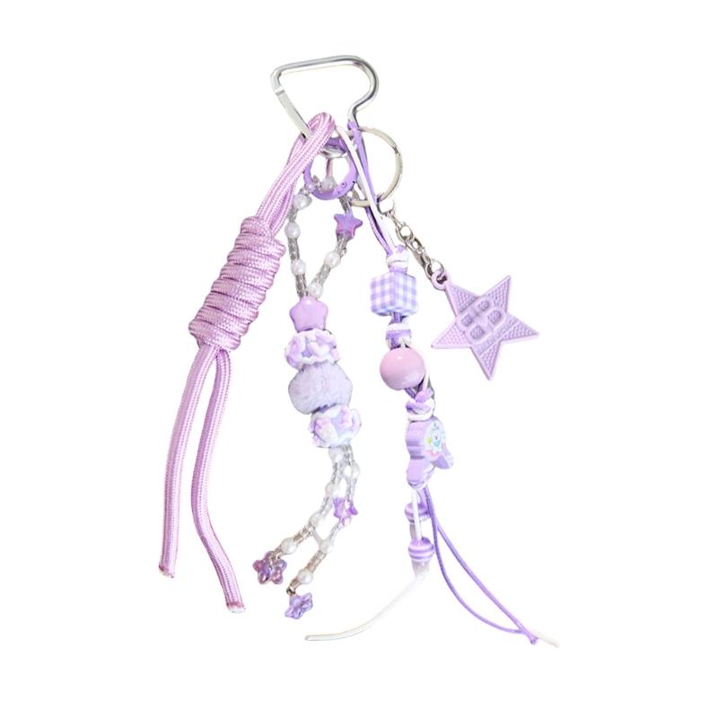 Trendy Baseball Keychain Couple Set Stylish Braided Keyring For Purse Decoration Unisex Everyday Carry Pendant