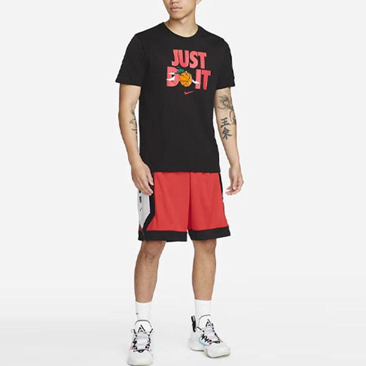 Nike Just Do It Letter Print Crew Neck Short Sleeve T-Shirt Men Tops Black DV1213-010